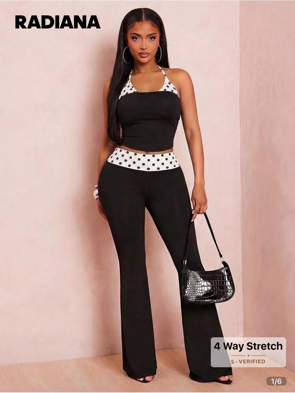 Black & White Polka Dot Waist Flare set